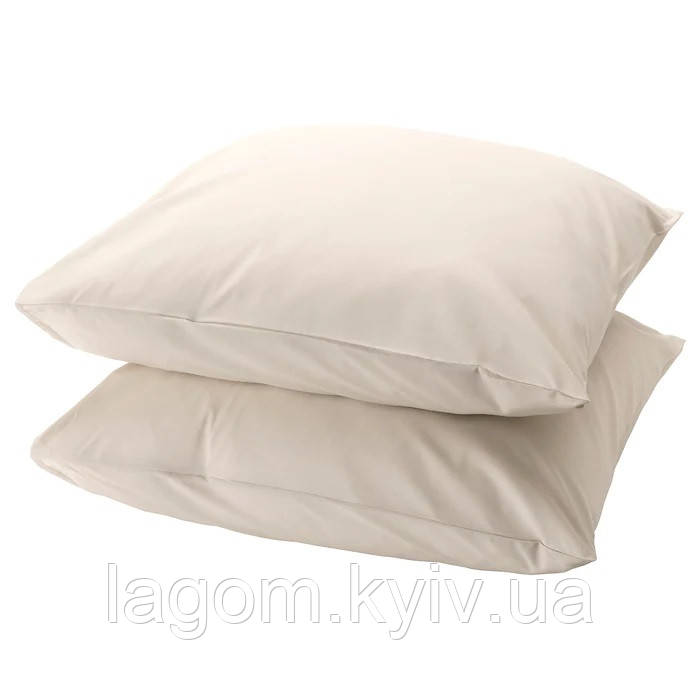 Комплект наволочок IKEA DVALA 100% бавовна 65x65 см бежеві 2 шт ДВАЛА ІКЕА
