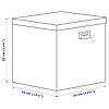 Коробка з кришкою для зберігання речей IKEA TJOG 32x31x30 см ящик органайзер темно-сірий ІКЕА ТЙОГ, фото 8
