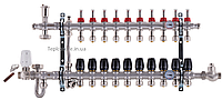 Коллектор Koer KR.S1011-10 со встроенным смесительным узлом 1"х10 SUS304 и евроконусами 3/4-16 из нержавеющей