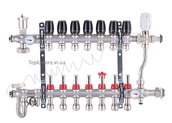 Колектор Koer KR.S1013-07 з вбудованим змішувальним вузлом 1"х7 SUS304 і евроконусами 3/4-16 з підключенням до