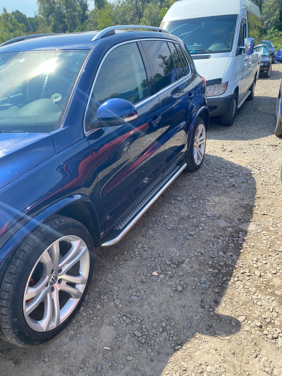 Бокові пороги,підніжки Maydos V2 (2 шт., нерж) для мод. Volkswagen Tiguan 2007-2016 рр., фото 1