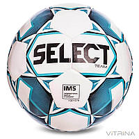 Футбольний м'яч професійний №5 Select Team IMS W (FPUS 1300, білий-блакитний)