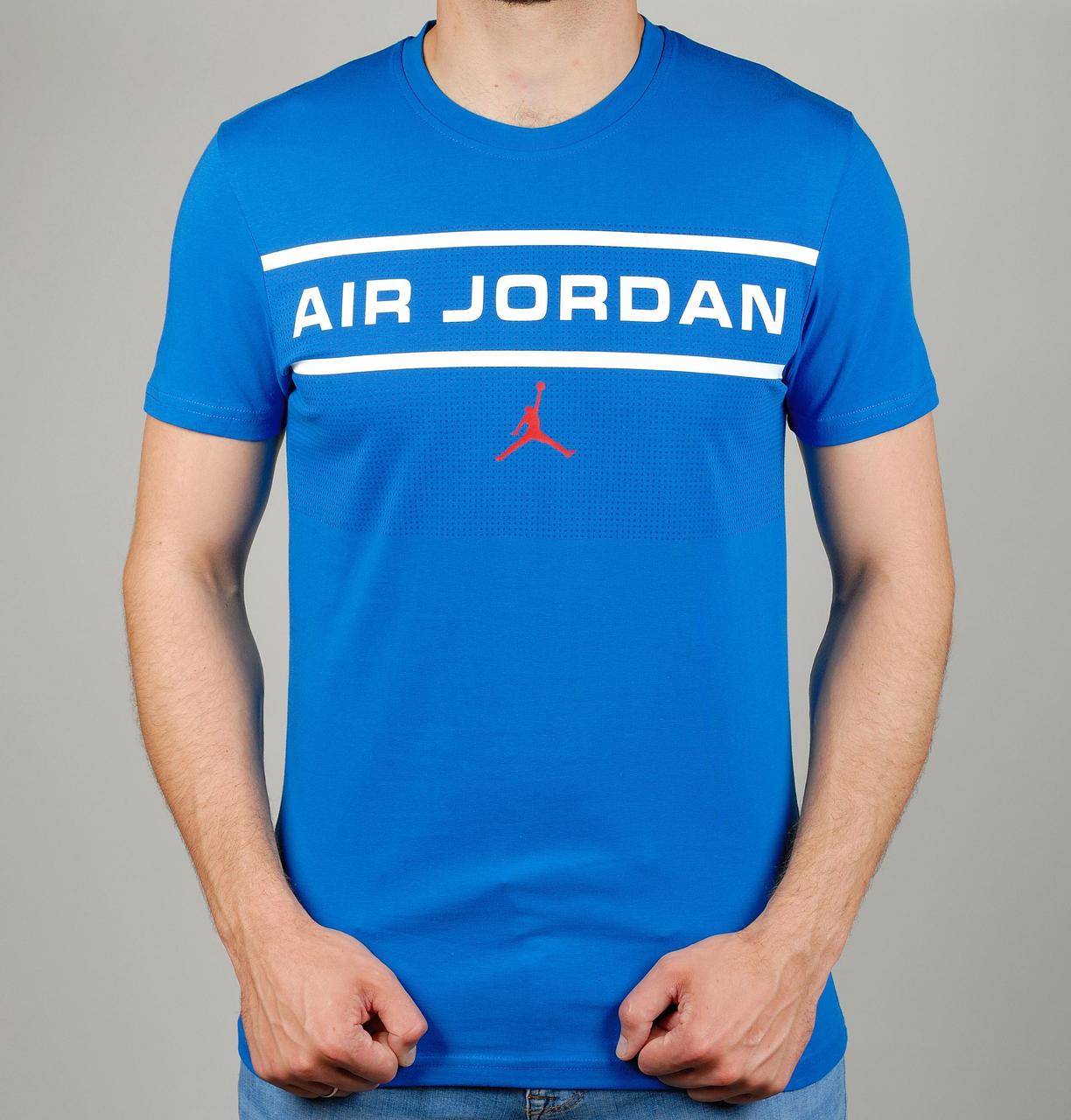 Стильна молодіжна спортивна футболка Nike Jordan (1314-5) з принтом, 100% бавовна