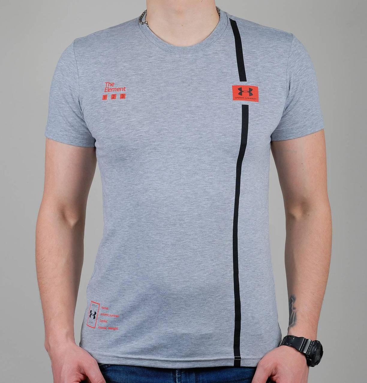 Стильна молодіжна спортивна футболка чоловіча Under Armour (1850-2) з принтом, 100% бавовна