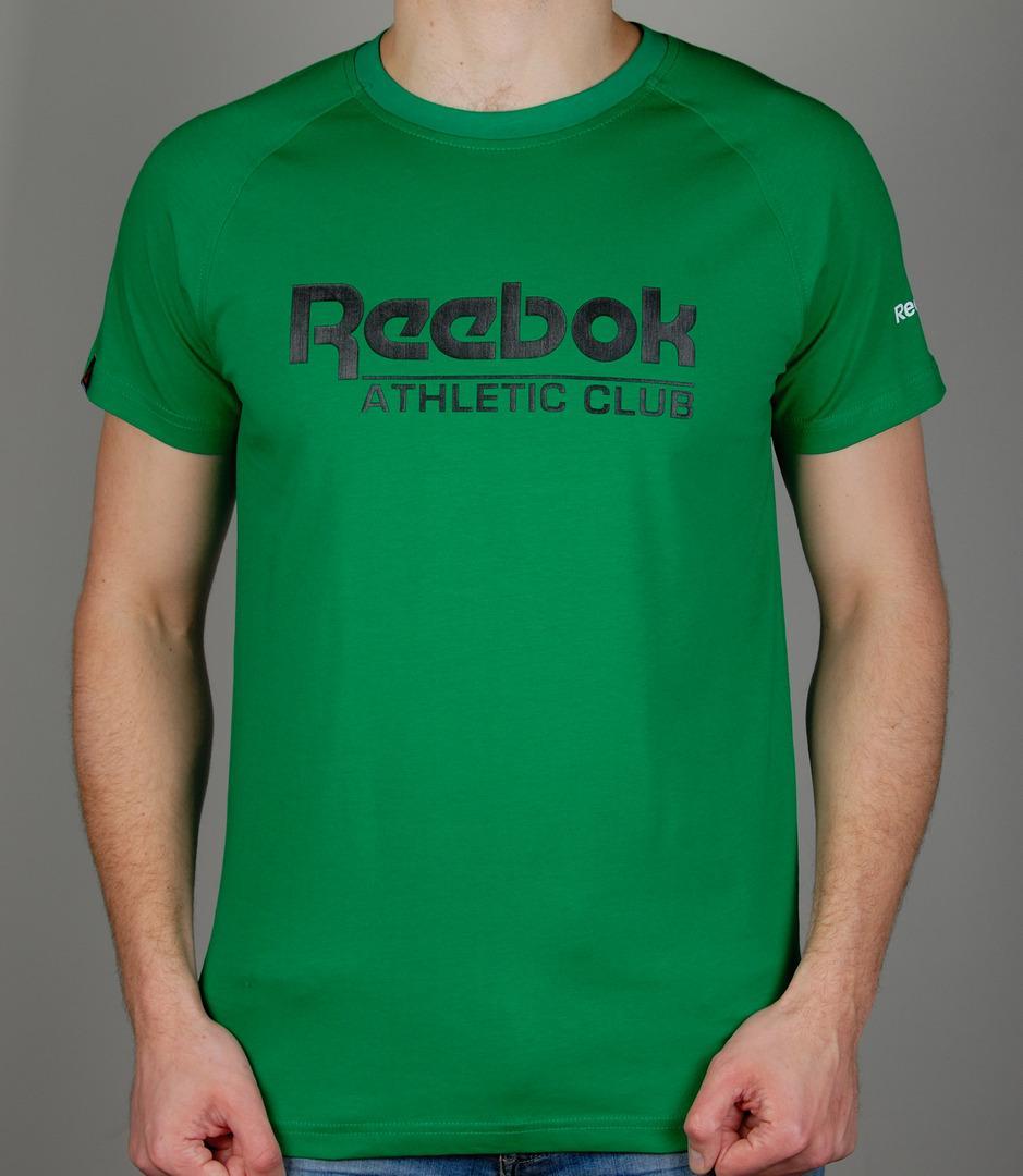 Стильна молодіжна чоловіча спортивна футболка Reebok 0274 (Reebok 0274-4) з принтом, 100% бавовна