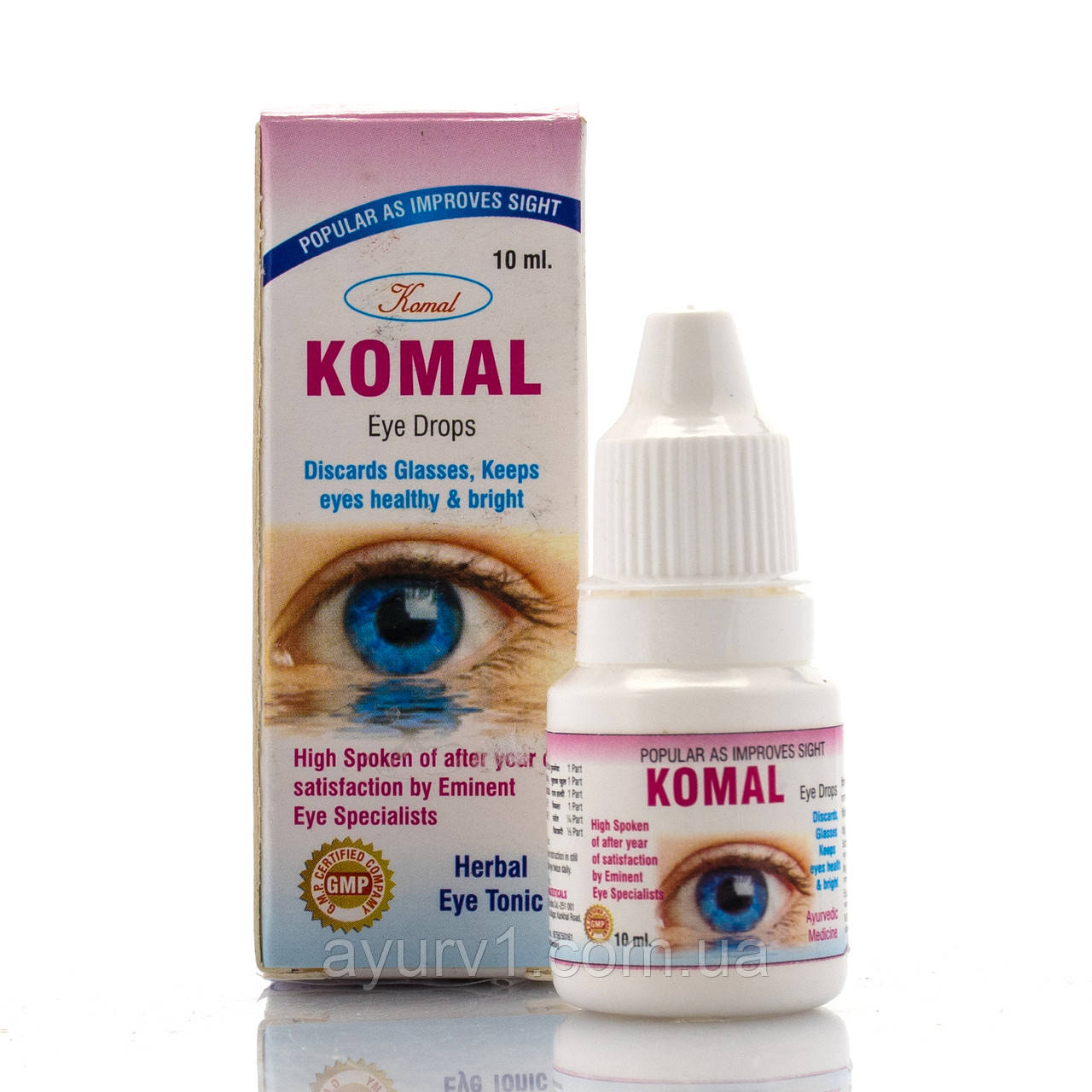 Гомеопатичні, аюрведичні очні краплі з трифалою і пунарною, Комал/Кomal Eye Drops Homeopathic