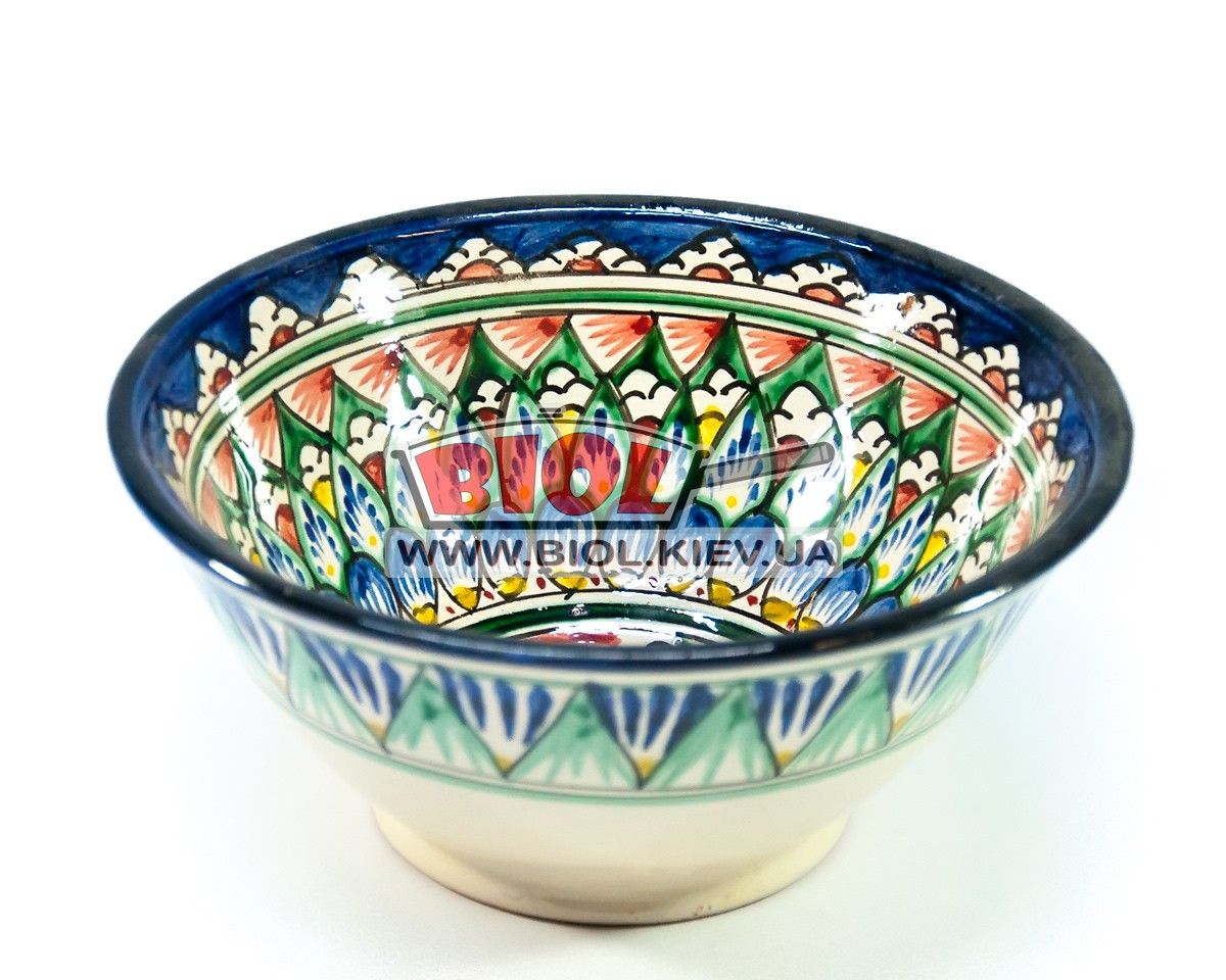 Миска вузбекська глибока 18х8 см 850 мл, ручний розпис (варіант 16), фото 1