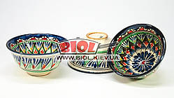 Набір 3 шт. піал вузбекських 230 мл 11х5,5 см, ручний розпис (варіант 4)