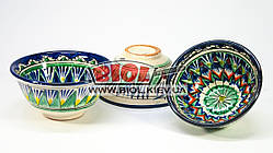 Набір 3 шт. піал вузбекських 230 мл 11х5,5 см, ручний розпис (варіант 6)