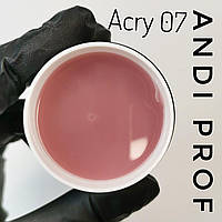 UV Акрил гель (акригель, полигель) Acry gel для наращивания ногтей №07 color pink Andi Prof 30ml