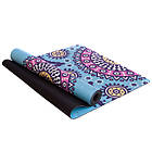 Коврик для йоги Замшевий каучуковий двошаровий 3м Record FI-5662-56 (розмір 183x61x0.3см, блакитний-розовий, фото 2