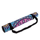 Коврик для йоги Замшевий каучуковий двошаровий 3м Record FI-5662-56 (розмір 183x61x0.3см, блакитний-розовий, фото 4