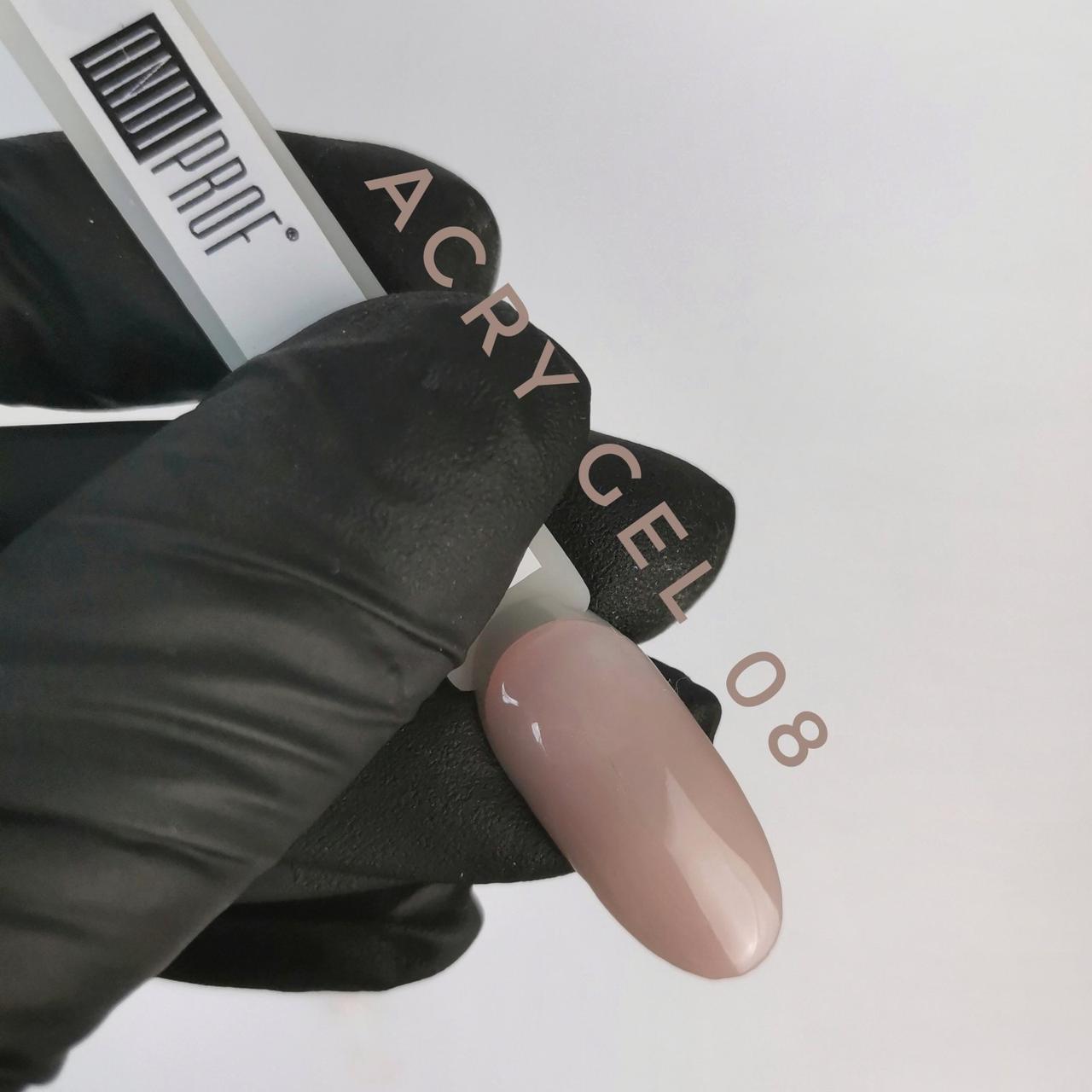 UV Акрил гель (акригель,полігель)  Acry gel для нарощування нігтів №08 tea rose Andi Prof 15 ml
