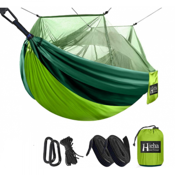 Туристичний гамак із москітною сіткою HAMMOCK NET Зелений