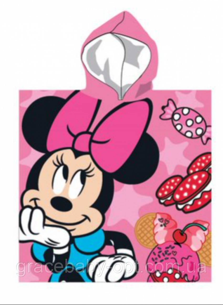Рушник-пончо для дівчат оптом, Disney, 55*110 см, № Min-h-poncho-104