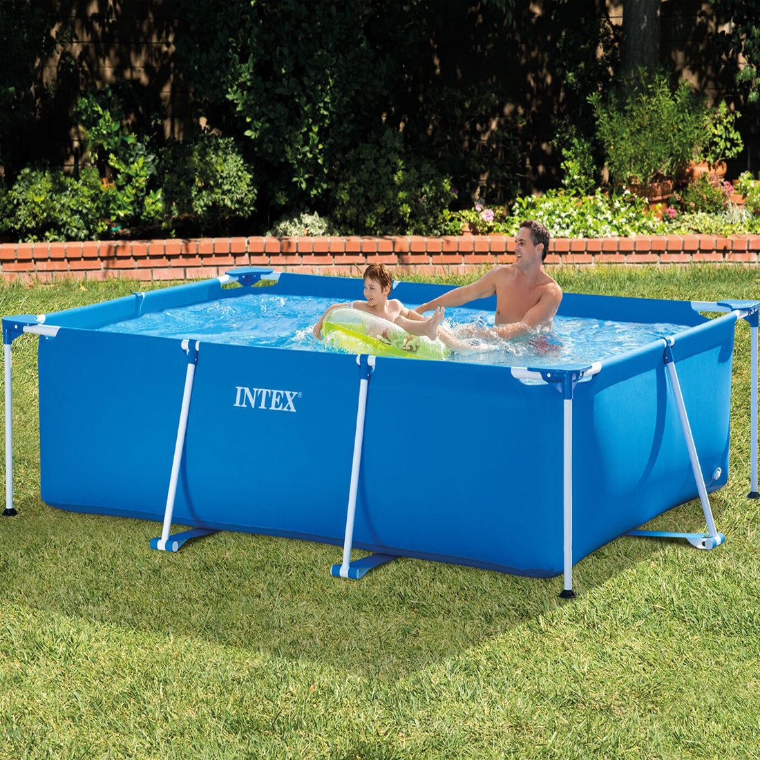 Каркасний прямокутний басейн 300х200х75 см Іntex 28272, Збірний сімейний на садову ділянку інтекс із ПВХ