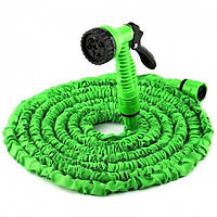 Садовый шланг Xhose Magic Hose для полива с водным распылителем 7 режимов 15 метров 50 ft Green/Зелёный