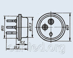 КУ221КМ Тиристор кремнієвий, дифузний, структури p-n-p-n, тріодний, незапертий, імпульсний, високочастотний, фото 1