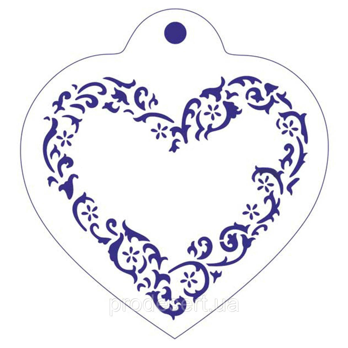 Серце ажурне трафарет для пряників 10*11 см (TR-2)