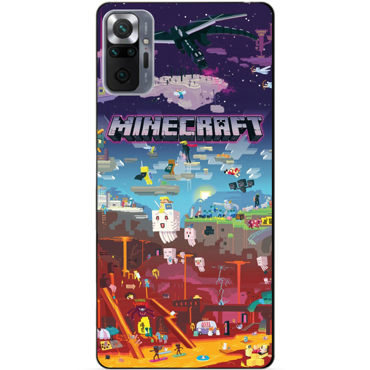 Силіконовий бампер чохол для Xiaomi Redmi Note 10 Pro з грою Minecraft