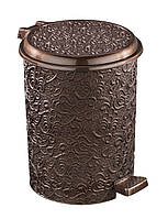 Ведро мусорное коричневое Ажур с педалью (23*25*28 cм) 11 л, Elif Plastik Турция Е-325