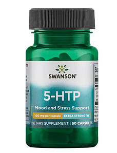 5-гідроксі L-триптофан (для підвищення серотоніну) Swanson 5-HTP 100 мг 60 капс.