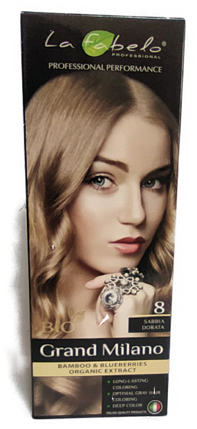 Фарба для волосся La Fabelo Professional тон 8 "Золотий пісок" ( Льняний) 100 Ml Італія