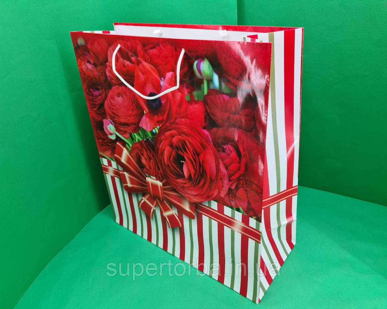 Паперовий подарунковий пакет розмір 47x52x20 12шт./уп., фото 1