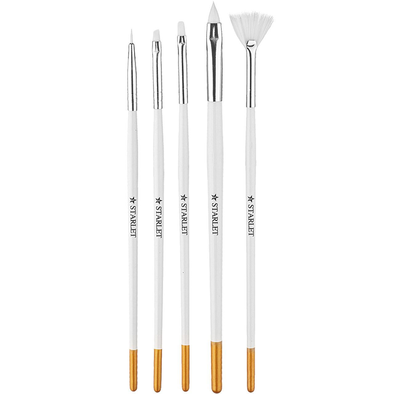 Кисти набор Starlet Professional для рисования, 5 шт (белые)