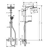 CROMETTA E 240 1jet Showerpipe душова система з термостатом, хром, фото 3