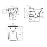 Інсталяційний набір: LEON Rectangular унітаз підвісний, сидіння Slim slow-closing, VOLLE MASTER NEO інсталяція, фото 2