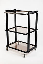 Візок косметологічна чорна полиця етажерка пересувний столик для салону краси на 3 полиці LV-S2 Black