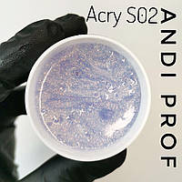 Акрил гель (полигель) для нарощування нігтів  №02S  PolyGel galaxy  AndiProf  30 ml