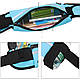 Сумка спортивна для бігу поясна, Непромокальна сумка для бігу з кишенею на пляшку (Блакитна), фото 6