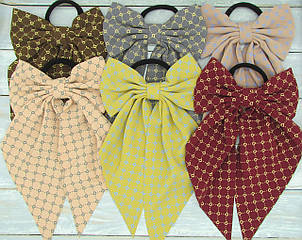 Великі банти на гумках оптом 6 шт/уп. щільна тканина