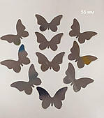 Декор паперовий метелик 55 мм срібло 30 шт./пач./пач.
