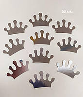 Декор бумажный коронки 50 мм серебро 30шт/уп