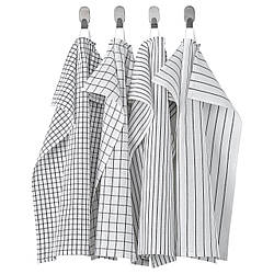 Рушник кухонний IKEA RINNIG білий/темно-сірий з малюнком 45x60 см 204.763.46