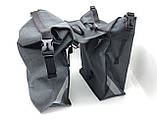 Велосумка штани, на багажник 35 * 30 * 13 см чорний BRAVVOS F-088, водовидштовх. матеріал, фото 3