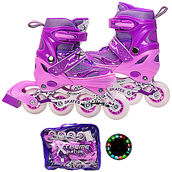 Ролики розсувні Extreme Moion R2081 фіолетовий р.30-33 (18см-20см)