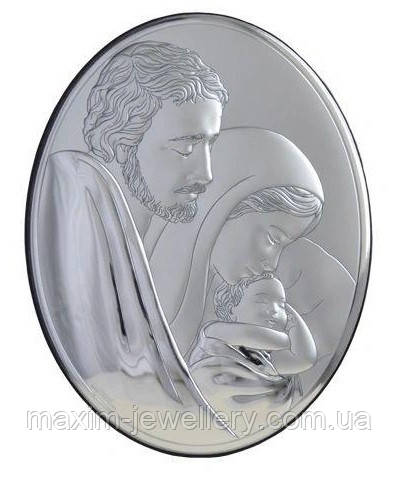 Срібна ікона "Свята Родина" (90х70мм.), фото 1