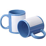 Чашка для сублімації кольорова з полем 330 мл (Блакитний), фото 2