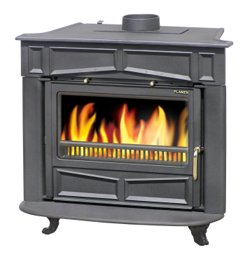 Чавунна піч PLAMEN GLAS FRANKLIN 14 кВт печі чавунні опалювальні для дому та дачі
