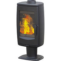 Чавунна піч-камін PLAMEN ARIA чорна 14 кВт печі чавунні опалювальні для дому та дачі