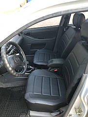 Чохли на сидіння Мітсубісі Паджеро Вагон (Mitsubishi Pajero Vagon) модельні MAX-L з екошкіри Чорний