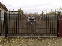 Ворота розпашні, зашивання полікарбонат, фото 3