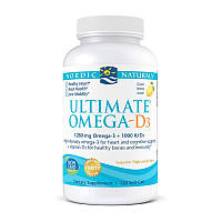 Nordic Naturals Ultimate Omega - D3 1280 mg/1000 IU 120 soft gels great lemon