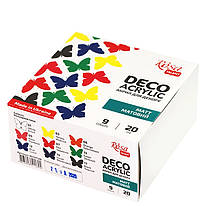 Набір акрилових фарб для декору матових 9 кольорів по 20 мл Rosa Talent, 90747128