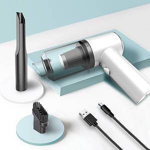 Бездротовий портативний автомобільний пилосос 4500pa/5000Pa, БІЛИЙ