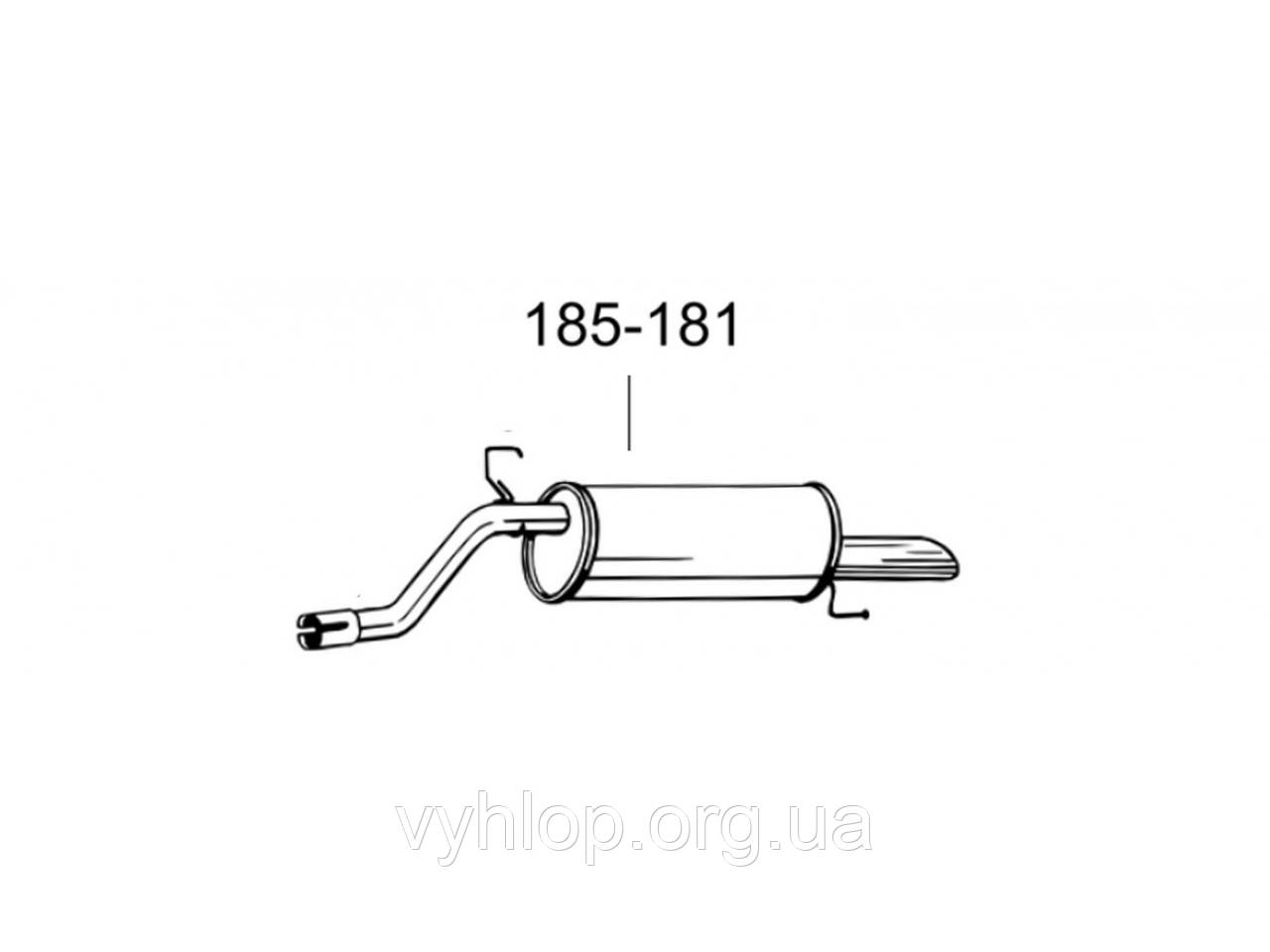 Глушитель задний Опель Корса Д (Opel Corsa D) 06-09 (185-181) Bosal (ID ...